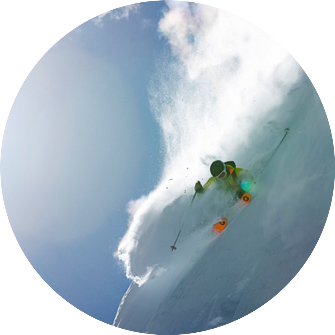 Skier On A Steep Slope - Surfing (1800x1350), Png Download