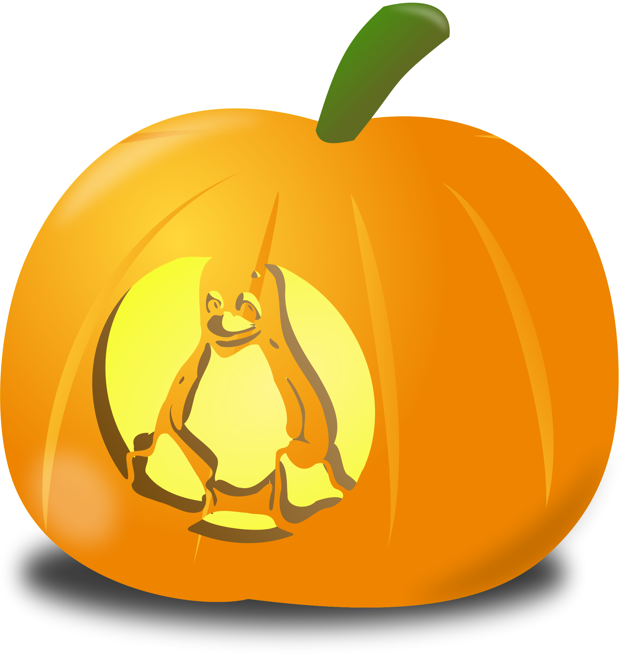 This Free Icons Png Design Of Tux Pumpkin (2108x2223), Png Download
