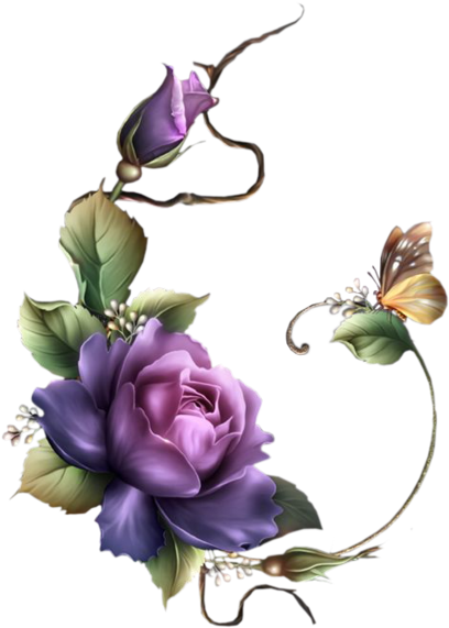 Rose - Page - Декор Цветочный Png (496x700), Png Download