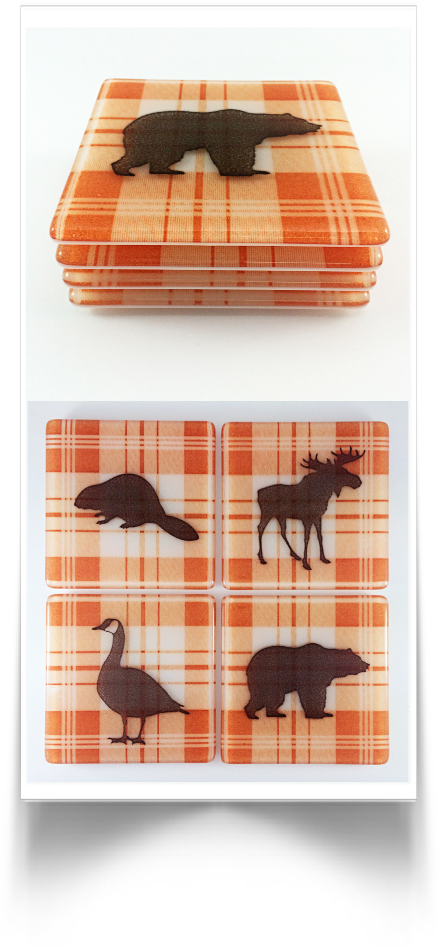 Canadiana Bear Coasters (874x1892), Png Download