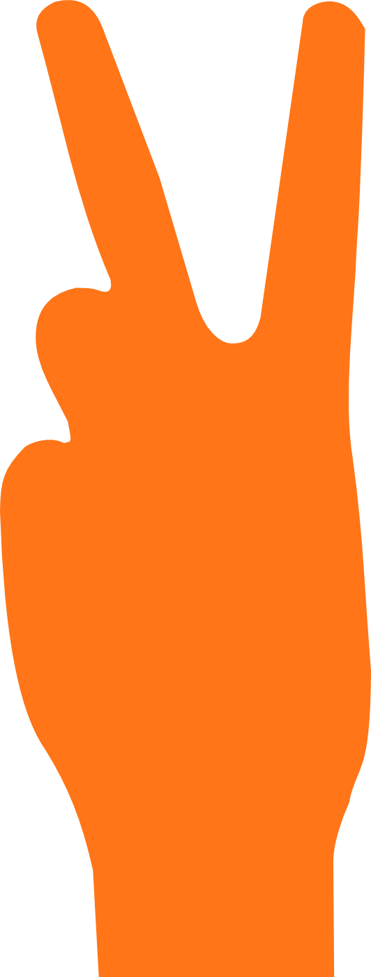 Pumpkin V Sign Peace Svg Scalable Vector Graphics Scallywag - Peace Orange (532x1400), Png Download
