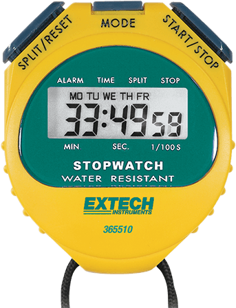 Extech 365510 - Stopwatch/clock - Extech 365510 Digital Stopwatch,water Resistant (447x500), Png Download