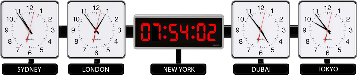 If Desired, Mixed Time Zone Clocks With Both Analog - Clock (1200x600), Png Download