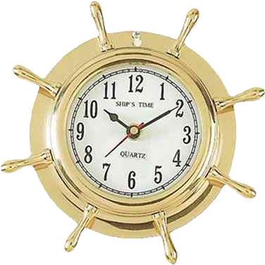 When Do You Adjust Your Clock On A Cruise - Antique Brass Porthole Clock (376x377), Png Download
