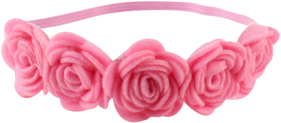 Rose Pink Headband Mini - Pink Flower Headband Png (600x600), Png Download