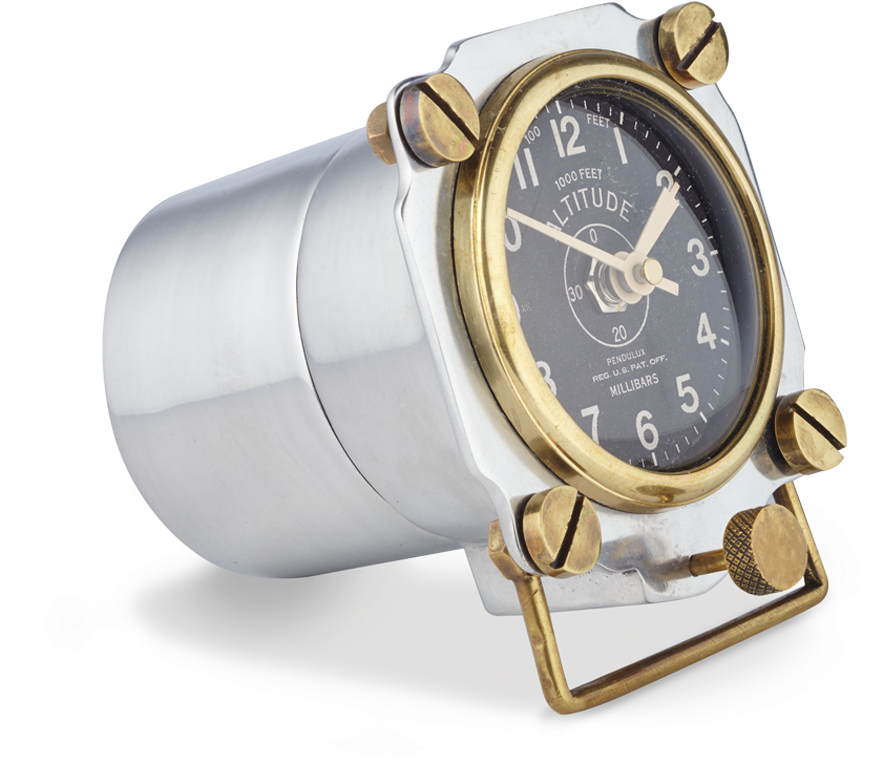 Altimeter Table Clock Aluminum - Military Style Clock (1000x1000), Png Download