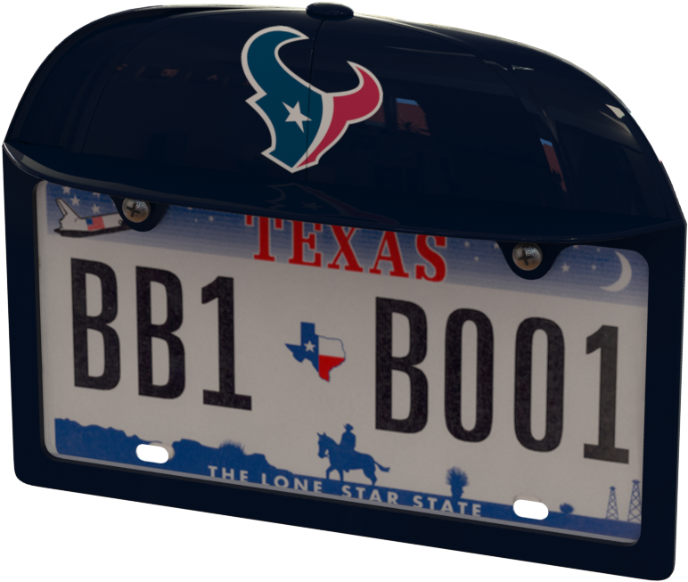 Houston Texans Baseball Cap Frame - Bigfoot Yeti Sasquatch Metal Texas License Plate (801x685), Png Download
