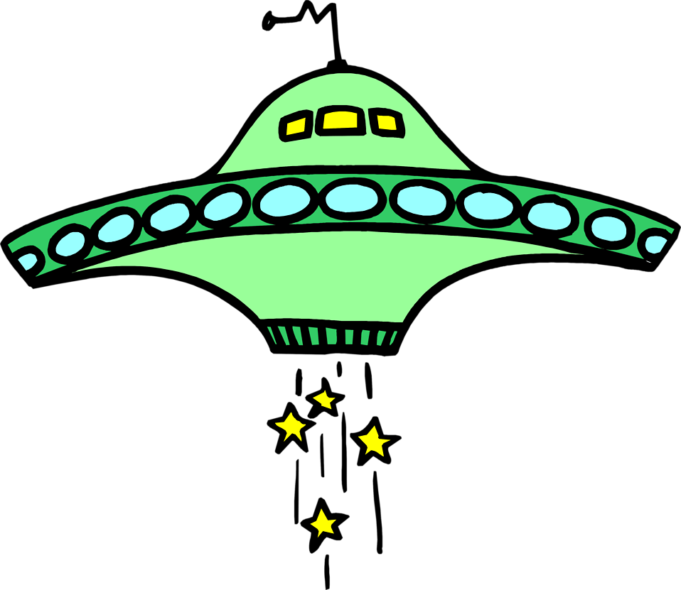 Flying Saucer Clip Art - Sci Fi Clipart (400x347), Png Download