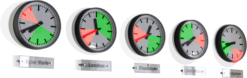 Forex Trading Hours - Trading Clocks (845x269), Png Download