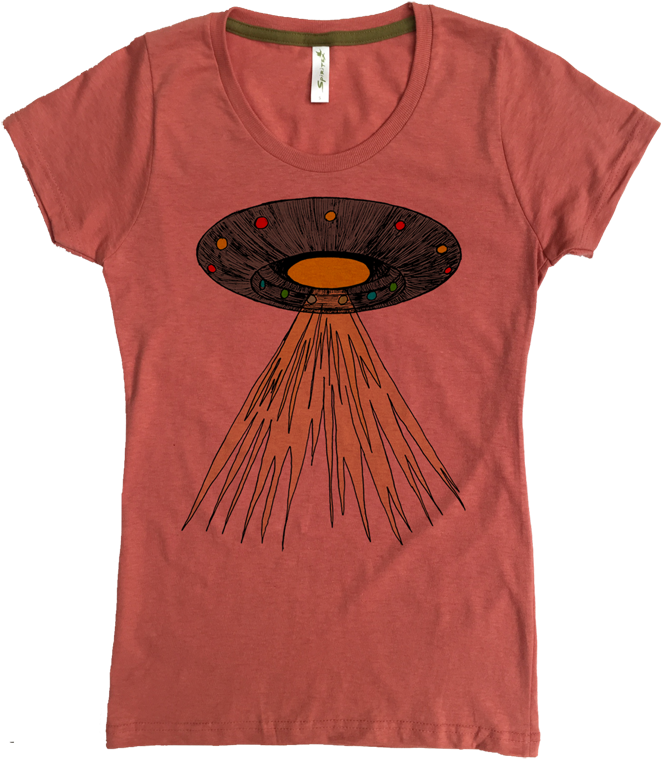 Flying Saucer On Women's Favorite Crew (792x782), Png Download