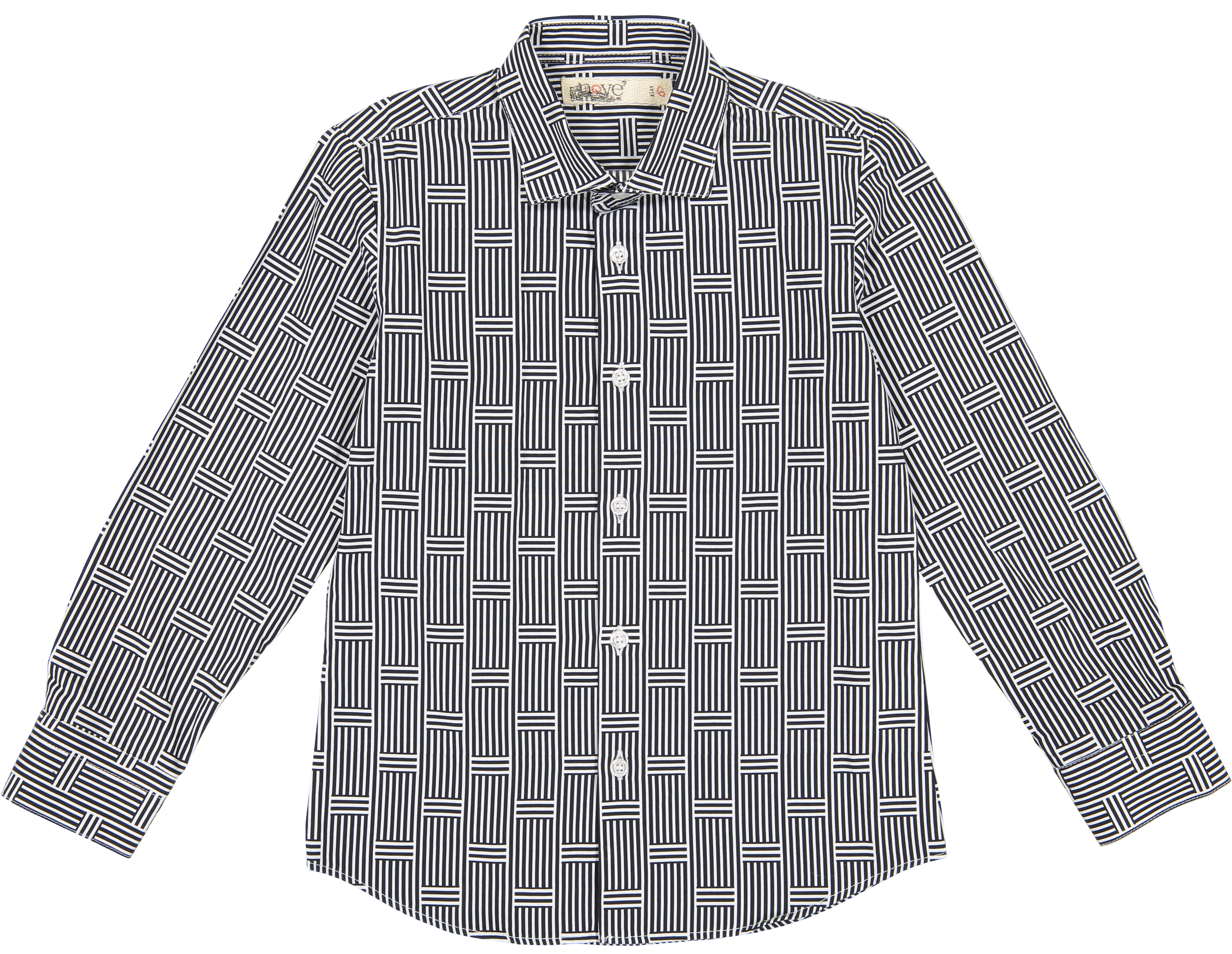 Nove Black White Lines Shirt (4414x3417), Png Download