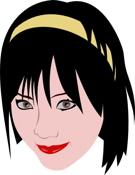 How To Set Use Girl Wearing A Headband Clipart (456x593), Png Download