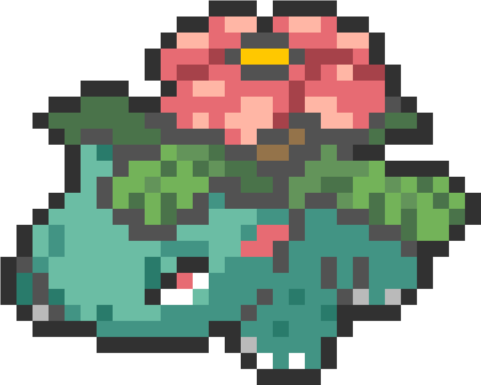 Main Image Pixel Art Pokemon Venusaur Free Transparent PNG Download