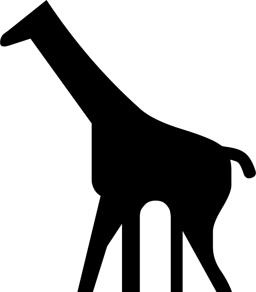 Giraffe Silhouette - - Giraffe Flat Icon (858x980), Png Download