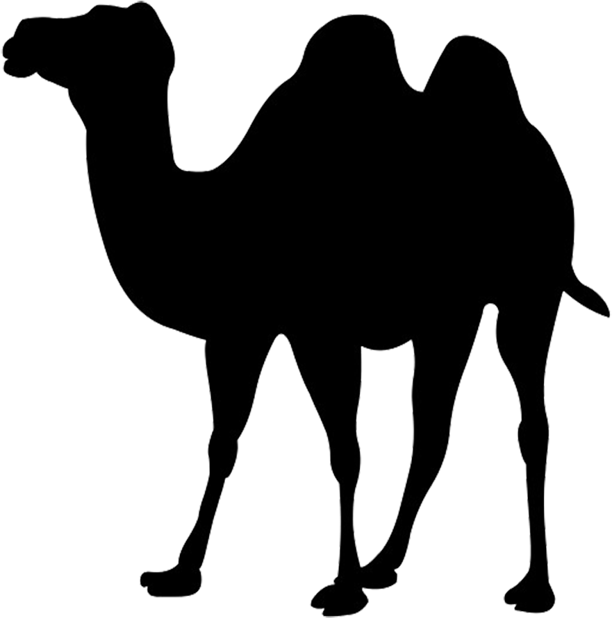 Giraffe - Silhouette - Clip - Art - Camel Clipart (919x945), Png Download