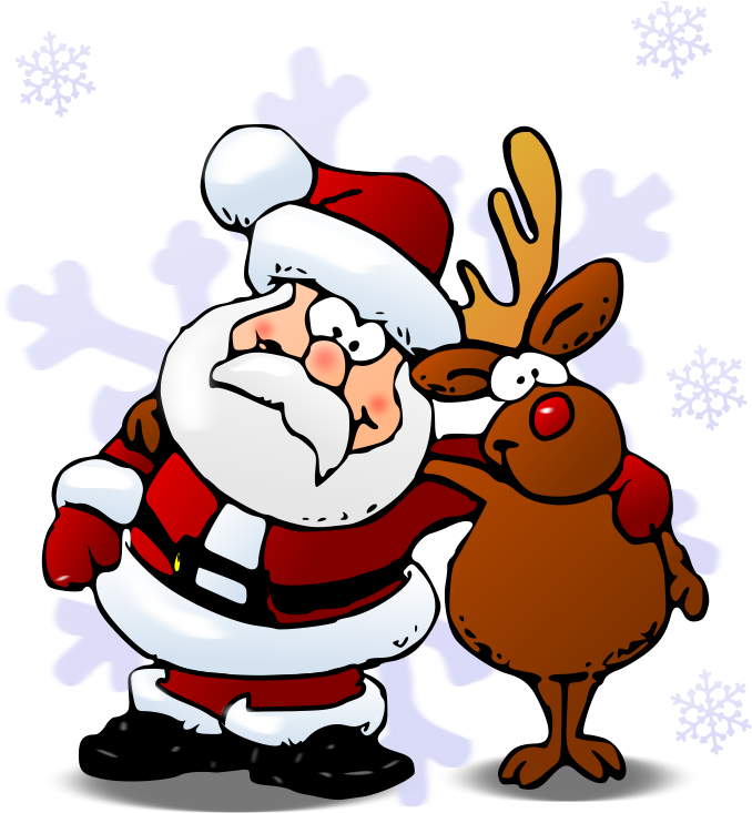 Transparent Christmas Rudolph Clipart Xmas Pictures - Santa, Rudolph Christmas Round Ornament (700x800), Png Download