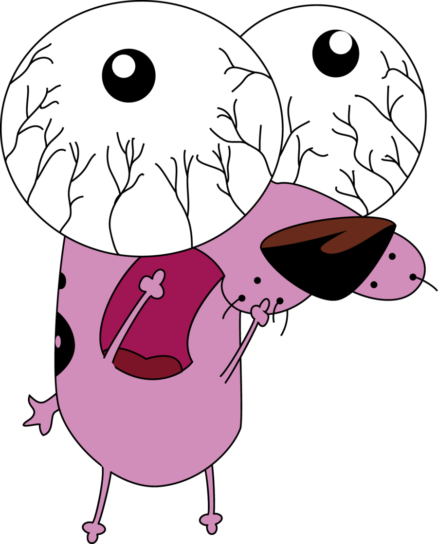 Drawing Eyes Fear - Courage The Cowardly Dog Transparent (802x997), Png Download