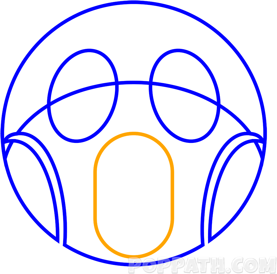 Draw The Alphabet “o” For The Mouth To Show How Scared - Art (1000x1000), Png Download