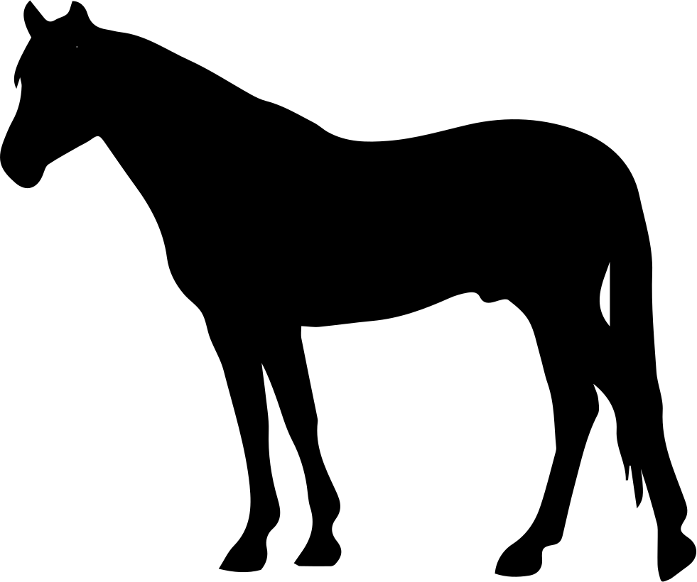 Horse Black Silhouette Facing To Left Comments - Mastiff Clip Art (981x820), Png Download