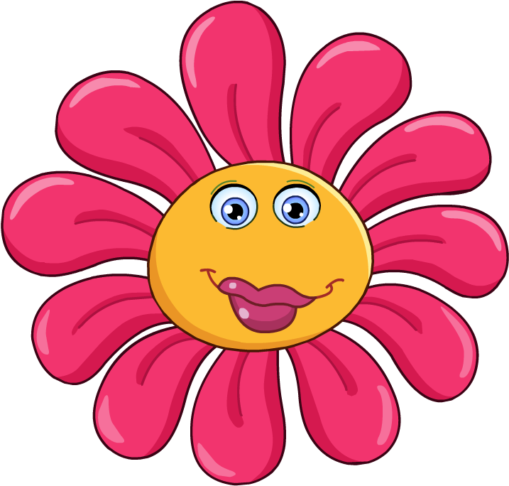 Emoji Clipart - Cartoon Pictures Of Flower (1023x767), Png Download