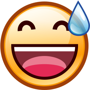 Frightened Scared Face With Sweat Source - Emoji (320x320), Png Download
