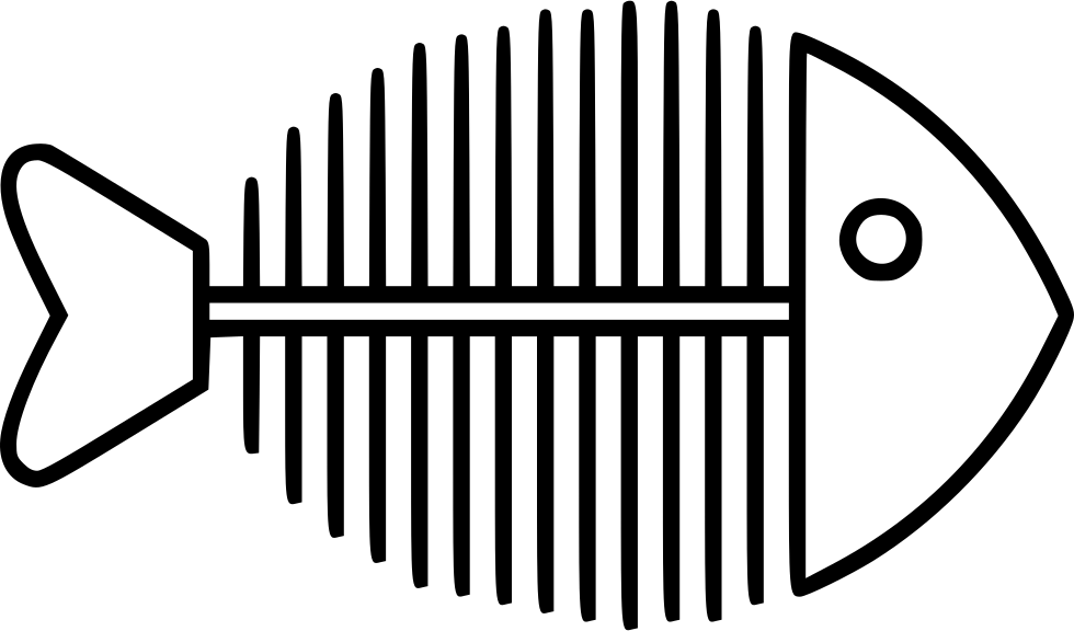 Fish Skeleton - - Fish Bone (980x576), Png Download