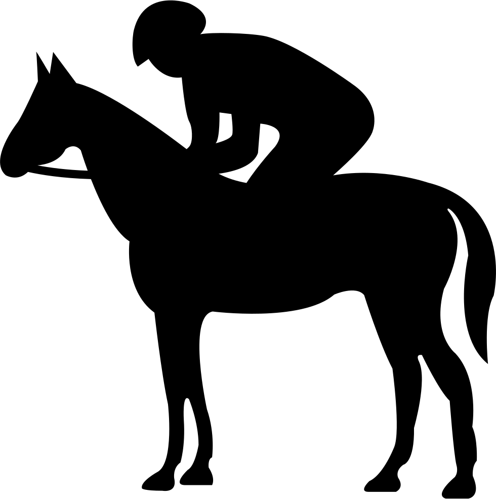 Quiet Horse With Jockey Silhouette Svg Png Icon Free - Silueta De Jinete Con Caballo (980x986), Png Download