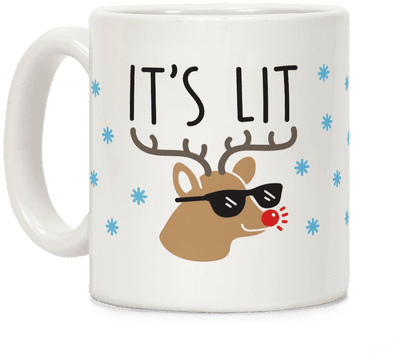 It's Lit Rudolph Coffee Mug - French Bulldog Coffee Memes (484x484), Png Download
