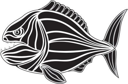 Clip Transparent Download Barracuda Drawing Skeleton - Piranha Tattoo (600x600), Png Download