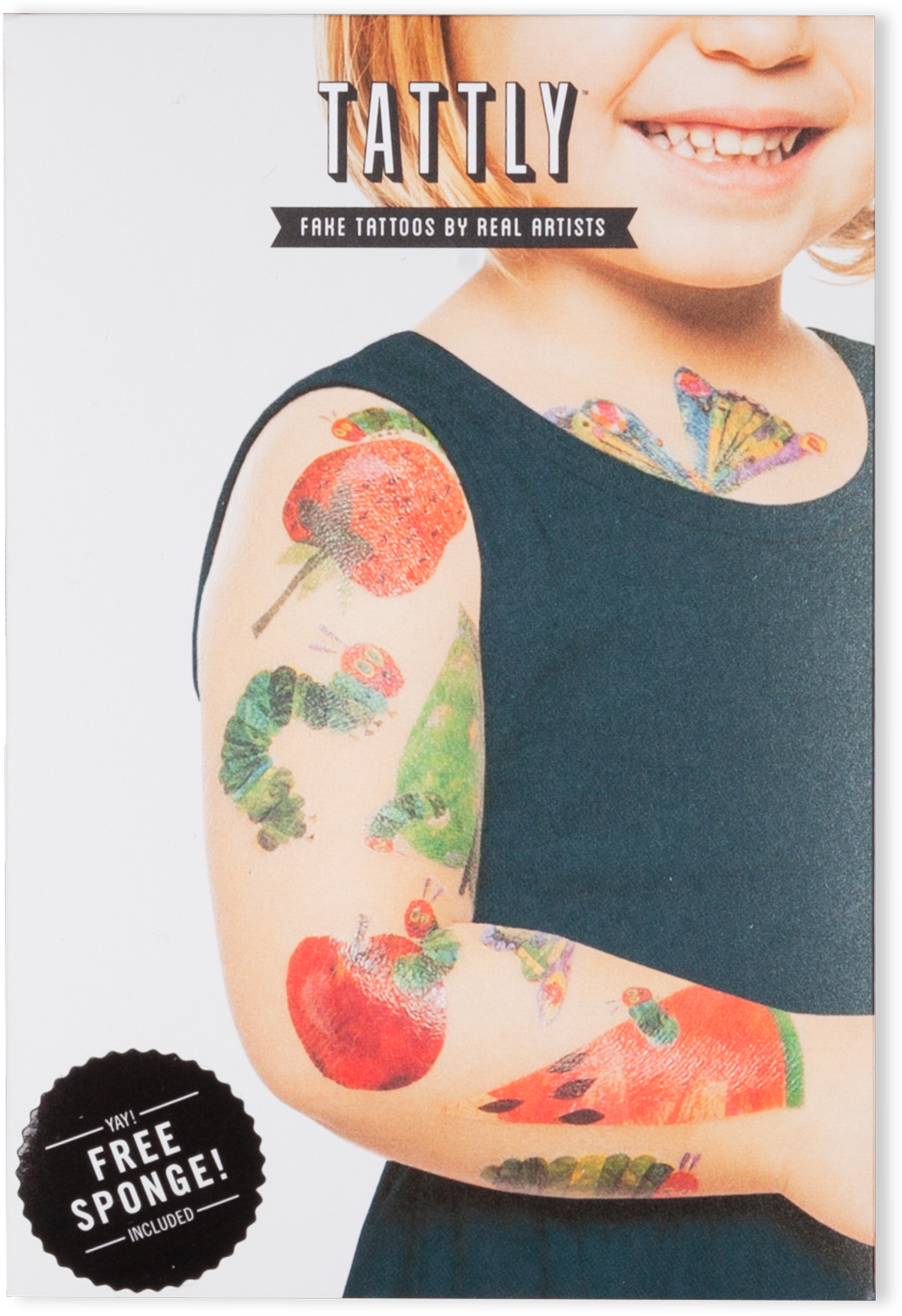 The Very Hungry Caterpillar Set By The World Of Eric - Temporary Tattoos - Tattly Very Hungry Caterpillar (3000x3000), Png Download