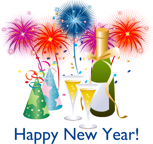 Happy New Year Png - Clip Art New Years Eve 2018 (600x600), Png Download