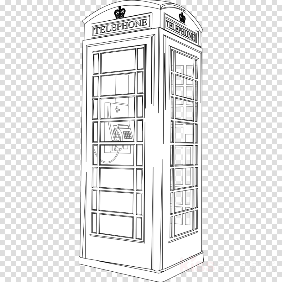 Download London Telephone Box Drawing Clipart Red Telephone - Telephone Booth Red Drawing (900x900), Png Download