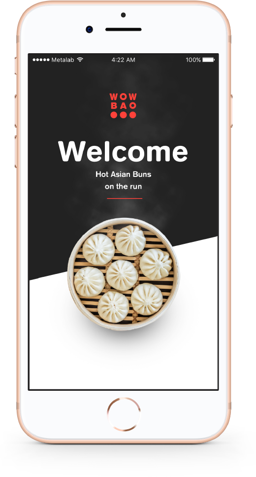 Mobile Phone Displaying Wow Bao App - Wow Bao (520x968), Png Download