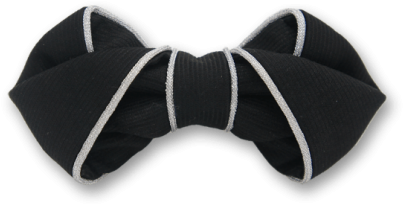 Border In Silver Edge Line Black Bow Tie - Bow Tie (595x595), Png Download