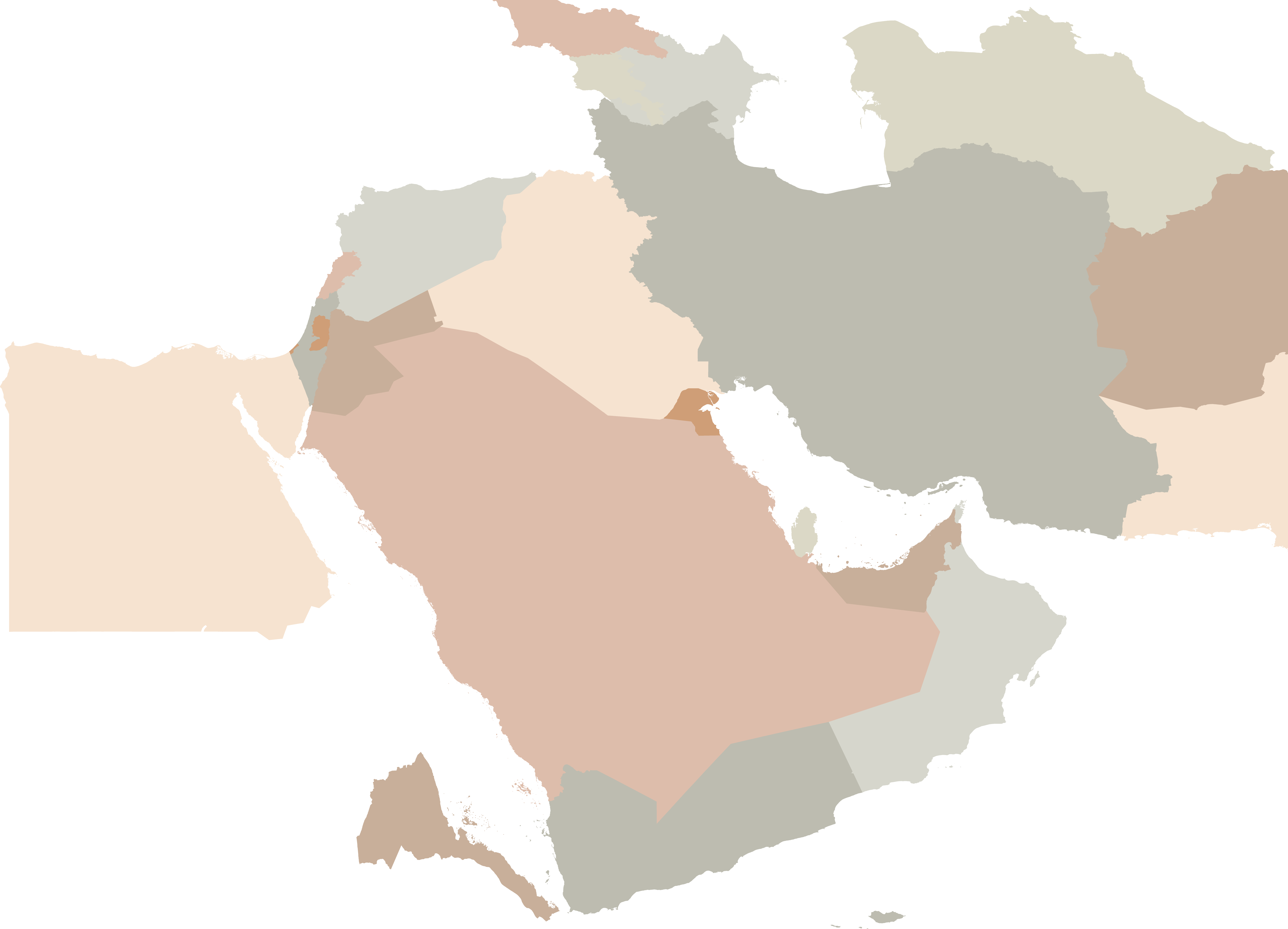 Middle East Map - Empty Map Of Arab World - Free Transparent PNG ...