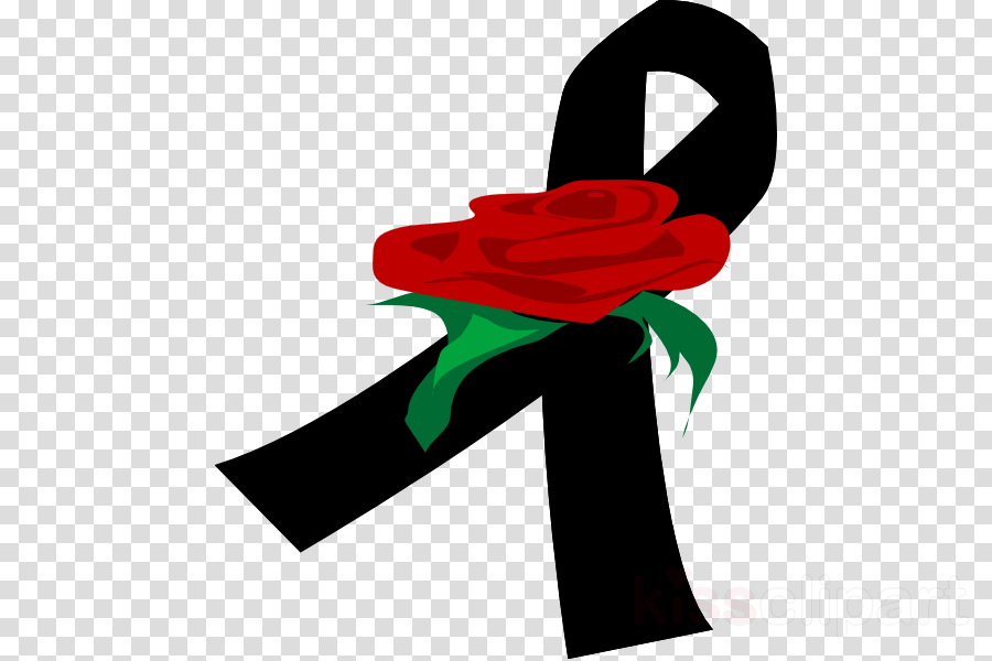 Death Ribbon With Rose Clipart Black Ribbon Awareness - Death Ribbon (900x600), Png Download