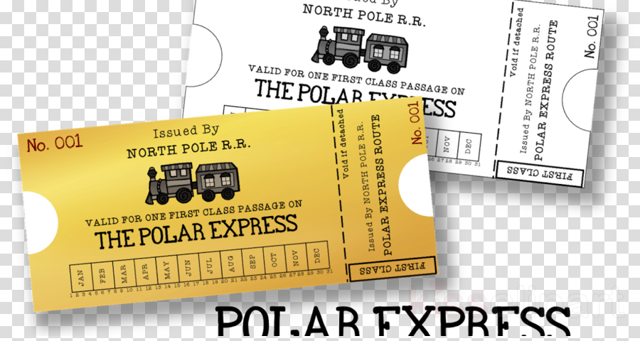 The Polar Express Clipart Train Christmas Day Event - Train Pole Express Ticket (900x480), Png Download