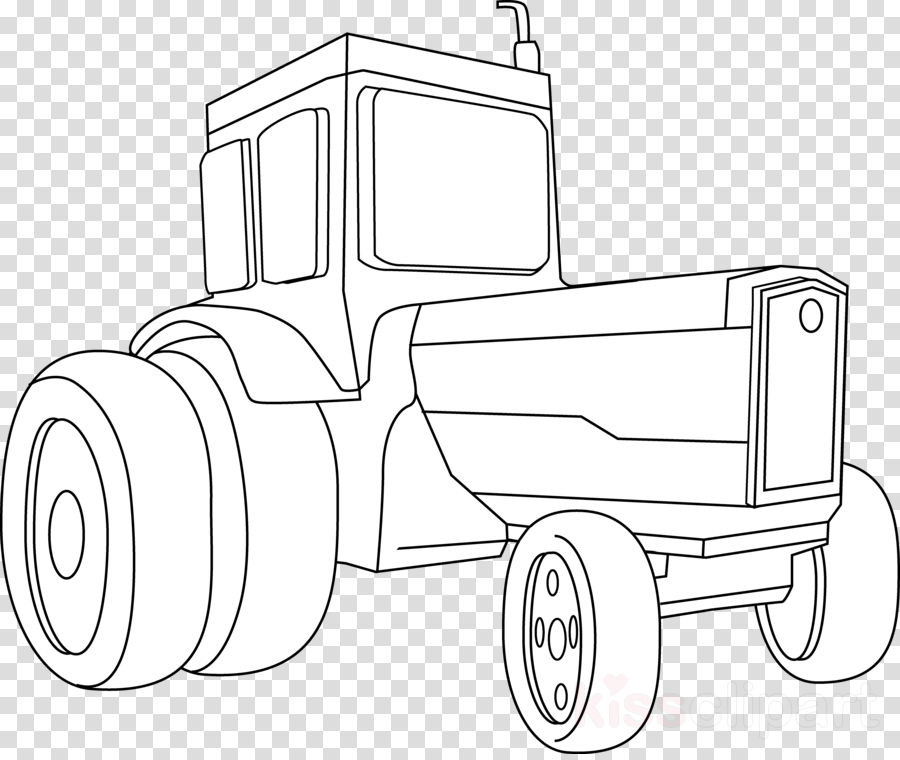 Tractor Black And White Clipart John Deere Tractor - John Deere Tractor Drawings (900x760), Png Download