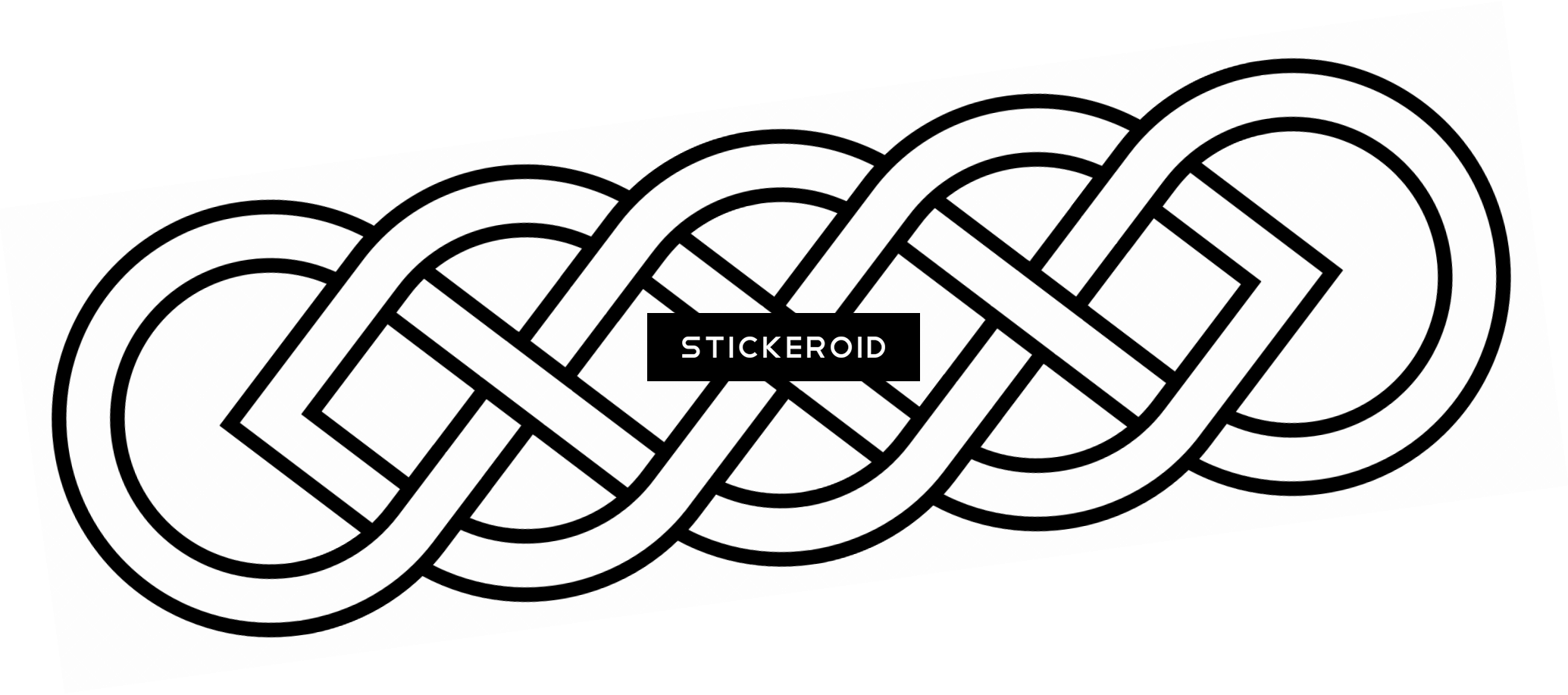 Long Celtic Knot - Line Art (2069x917), Png Download