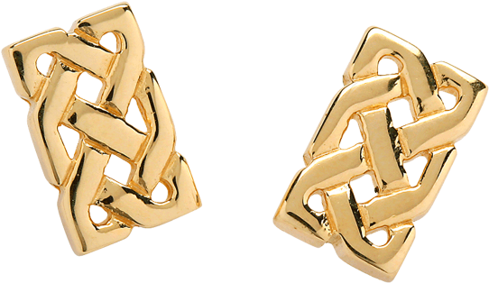 Rectangle Knot - Small Rectangular Celtic Knot Stud Earrings (600x600), Png Download