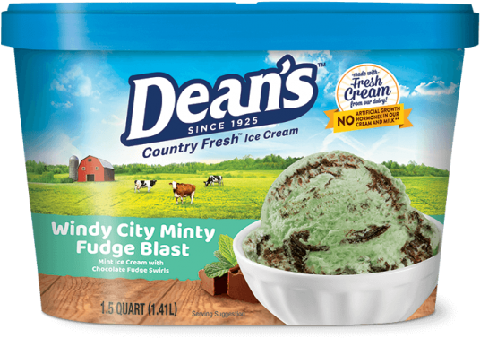 Dean's Premium Windy City Minty Fudge Blast Ice Cream - Sea Salt Caramel Cheesecake Ice Cream (547x900), Png Download