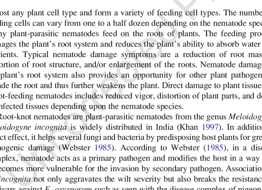1 Plant-parasitic Nematode, , (b), And ( - Fin Text (850x618), Png Download