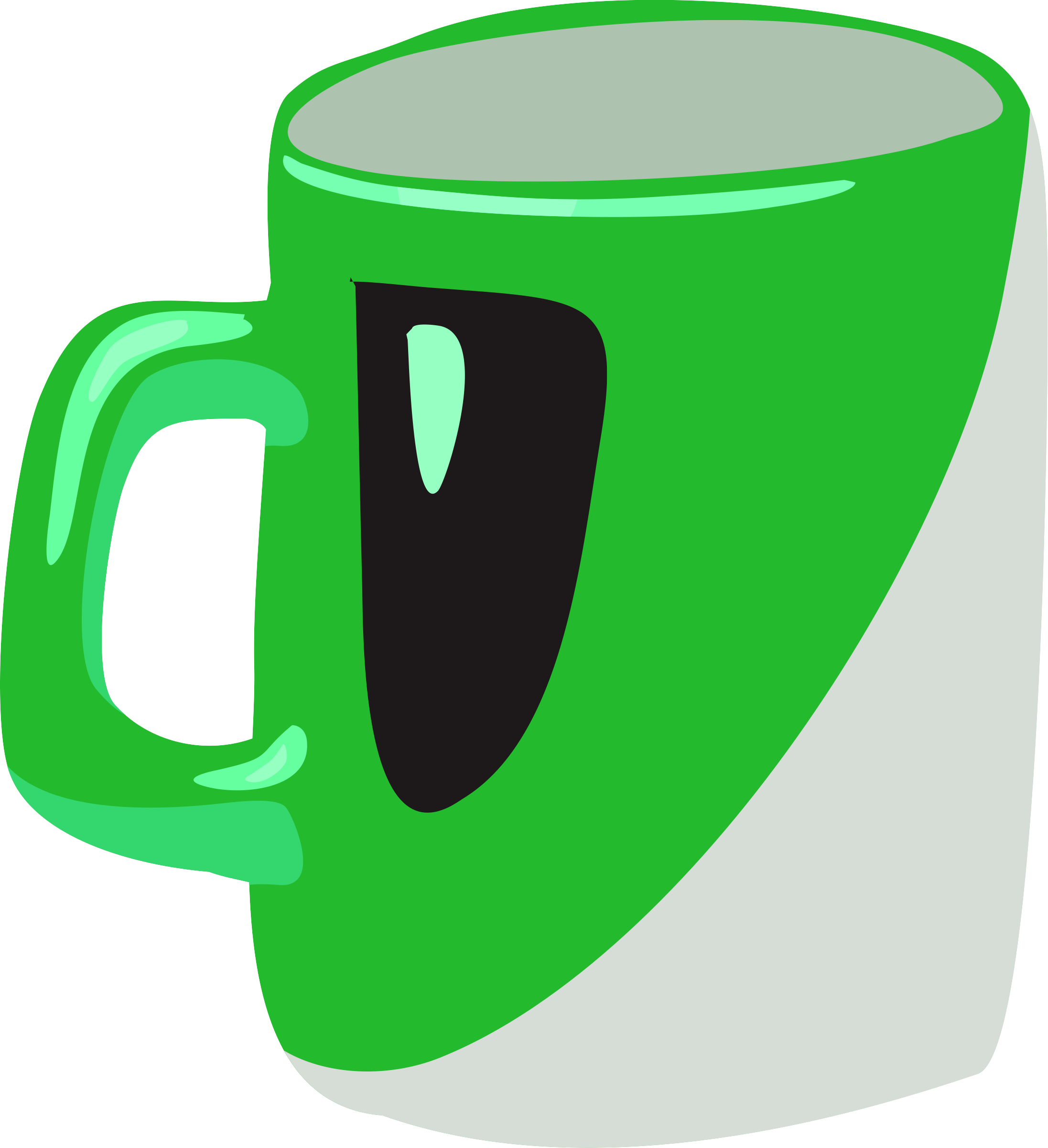 This Free Icons Png Design Of Green Mug (2193x2400), Png Download