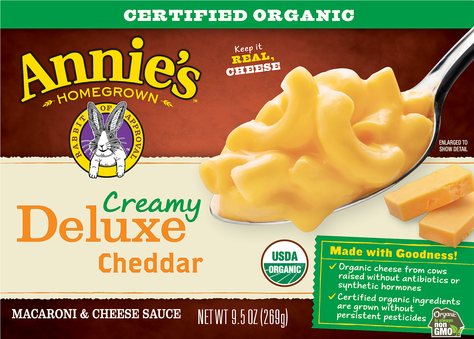 Annie's Organic Creamy Deluxe Mac & Cheese With Cheddar (1800x1800), Png Download