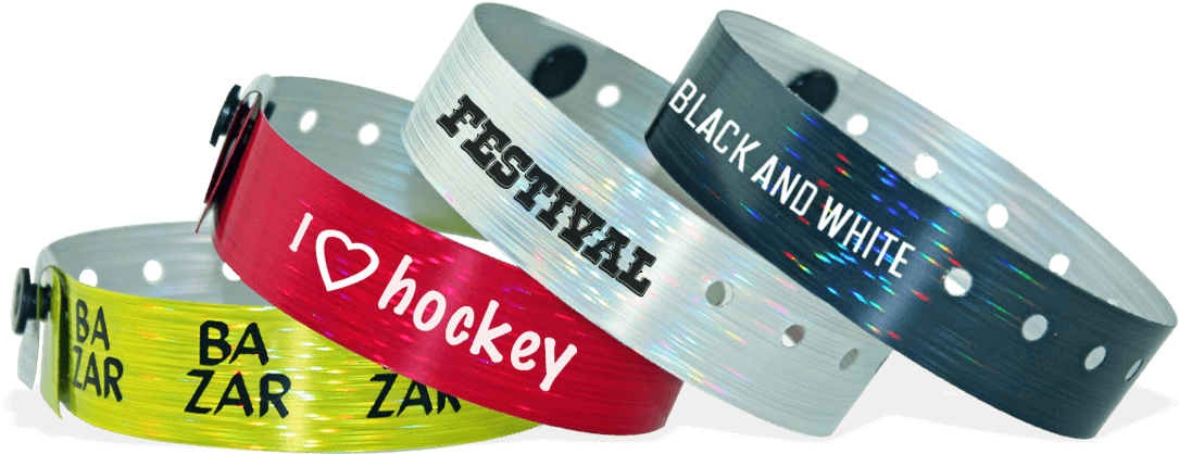Custom Holographic Wristbands 19 Mm Rain - Pulsera Evento Png White (1200x720), Png Download