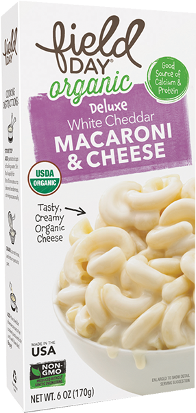 Field Day Mac And White Cheese Deluxe Box-6 Oz - Field Day Macaroni And Cheese - Organic - Deluxe - (650x650), Png Download