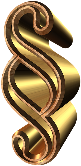 Clause, Paragraph, Right, Court, Rule, Regulation - Goldenes Paragraphsymbol Große Wanduhr (640x640), Png Download