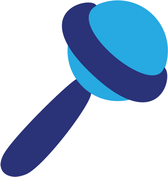 Polar Bear - Blue Baby Rattle Png (586x600), Png Download