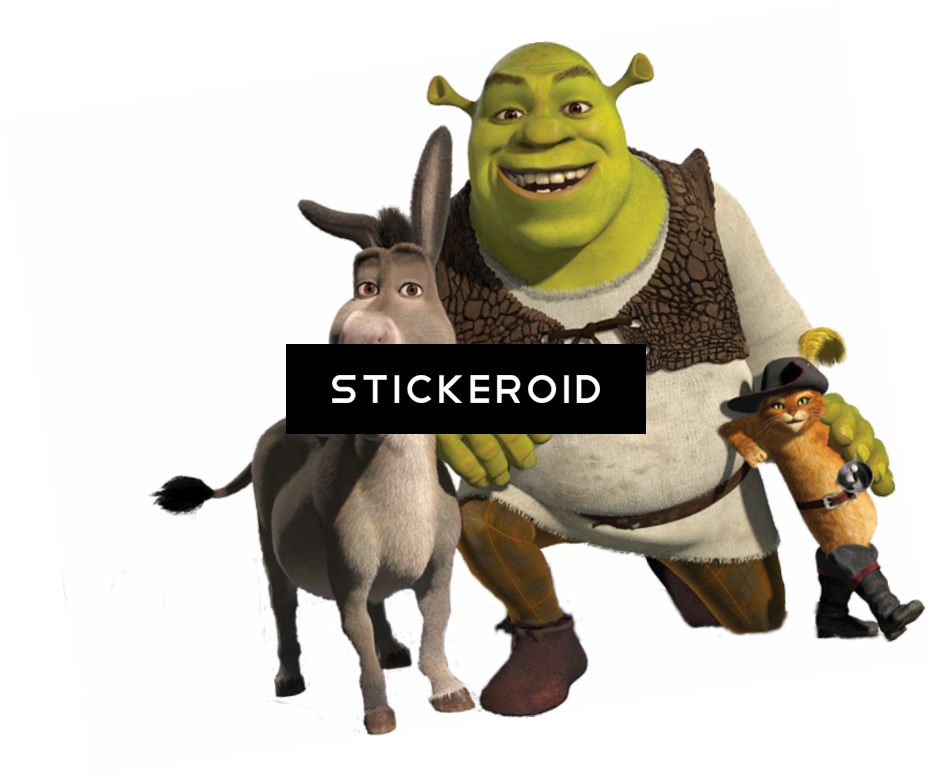 Shrek Actors Heroes - Shrek And Fiona And Donkey (933x778), Png Download