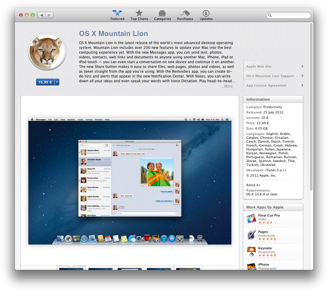 Průběh Stahování - Mac Os X Mountain Lion (1115x992), Png Download